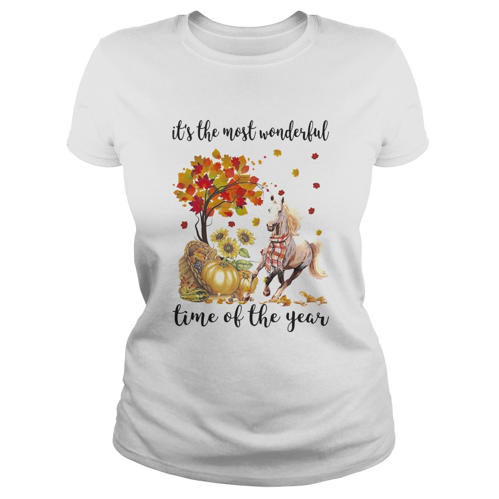 Its The Most Wonderful Time Of The Year Horse Pumpkin Autumn Halloween Classic Ladies
