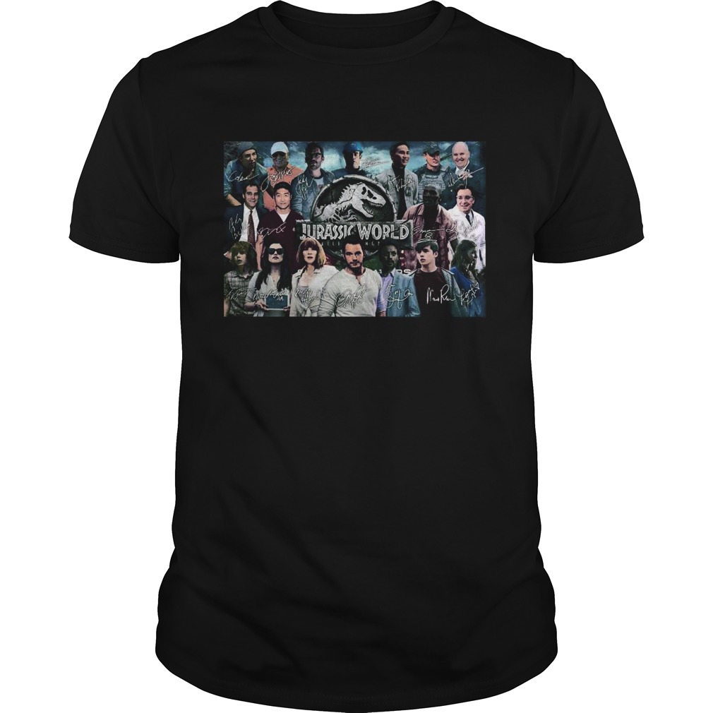 Jurassic world movie characters signatures shirt