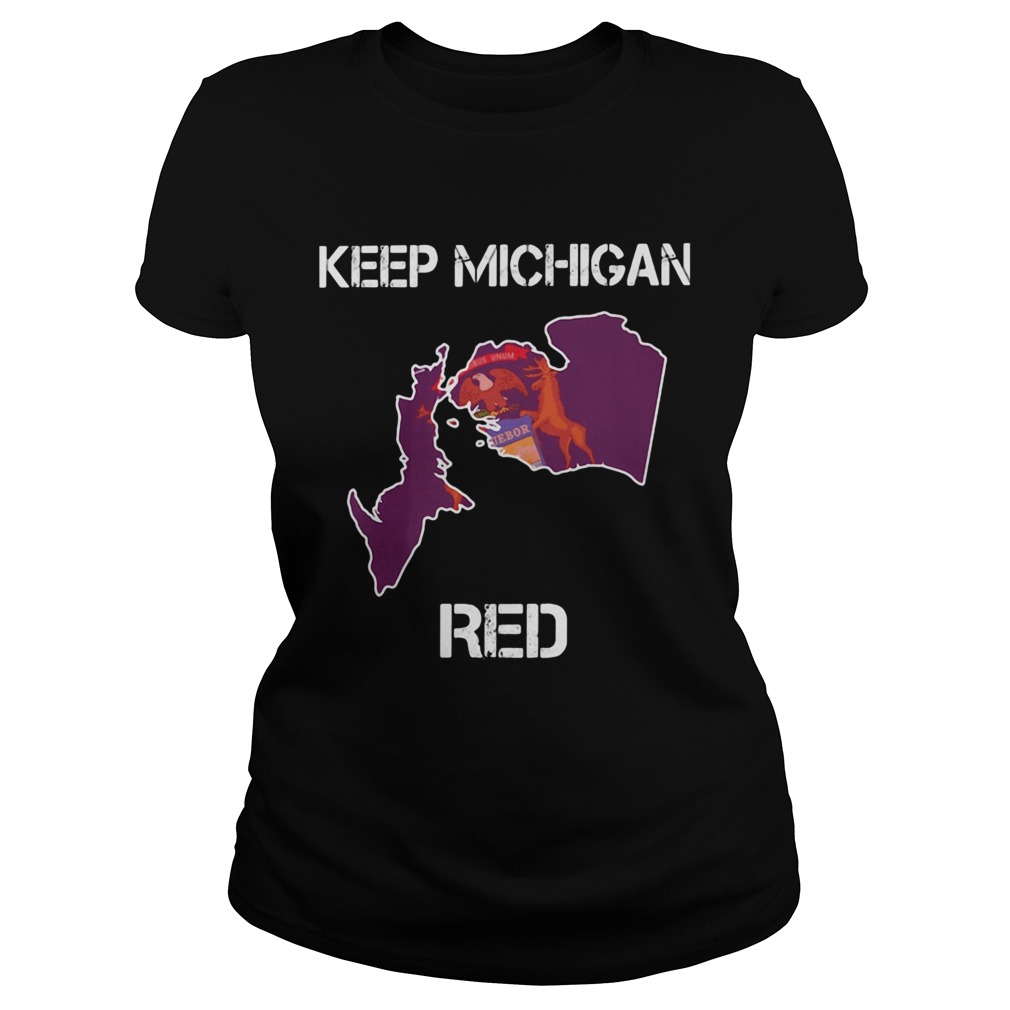 Keep Michigan Red Map Classic Ladies