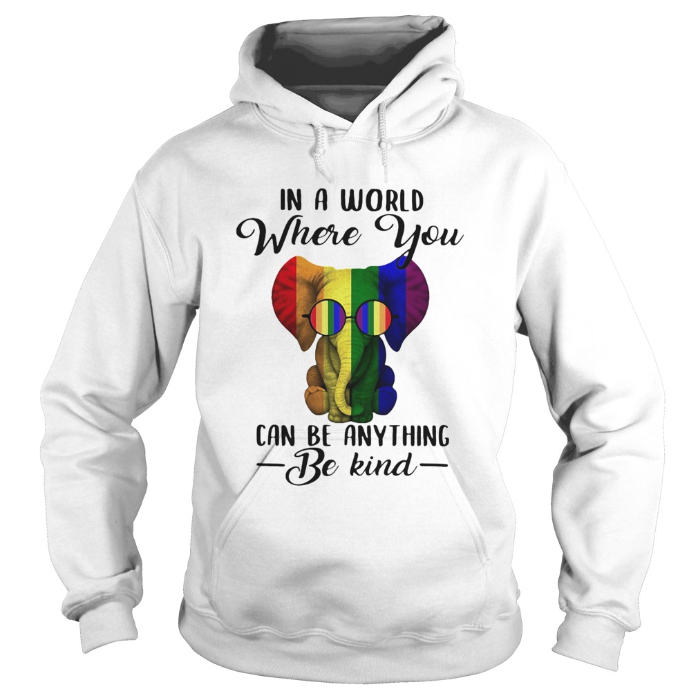 LGBT elephant in a world where you can be anything be kind Hoodie