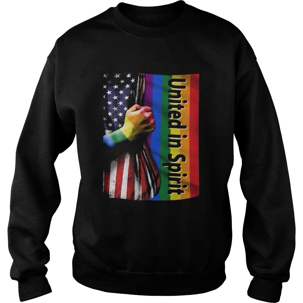 LGBT united in spirit flag USA Sweatshirt