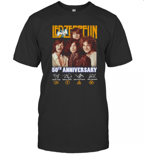 Led Zeppelin 50Th Anniversary Signature T-Shirt Classic Men's T-shirt
