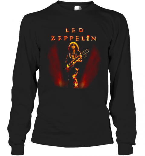 Led Zeppelin Band Playing Guitar Picture T-Shirt Long Sleeved T-shirt
