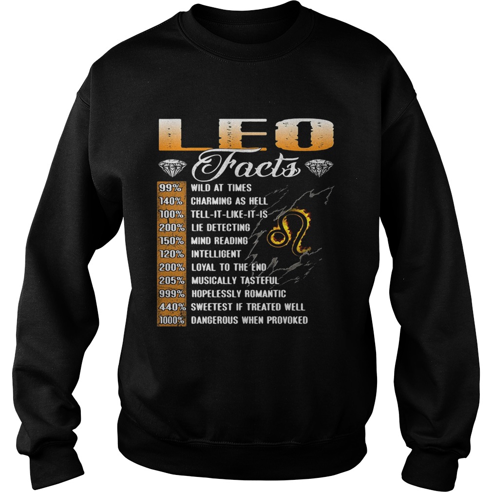 Leo Facts Wild At Times Charming As Hell Diamond Sweatshirt
