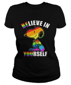 Lgbt flag snoopy believe in yourself  Classic Ladies
