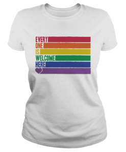 Lgbt rainbow everyone is welcome here heart  Classic Ladies
