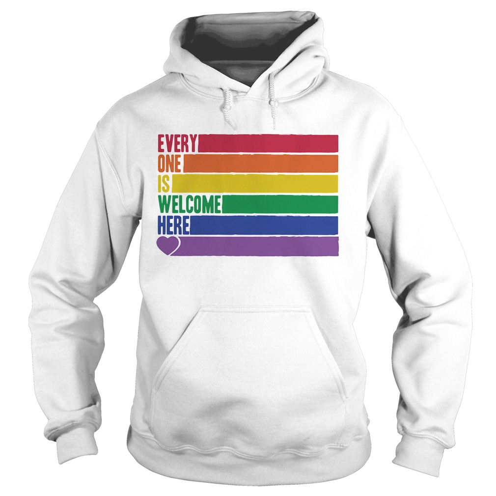 Lgbt rainbow everyone is welcome here heart Hoodie