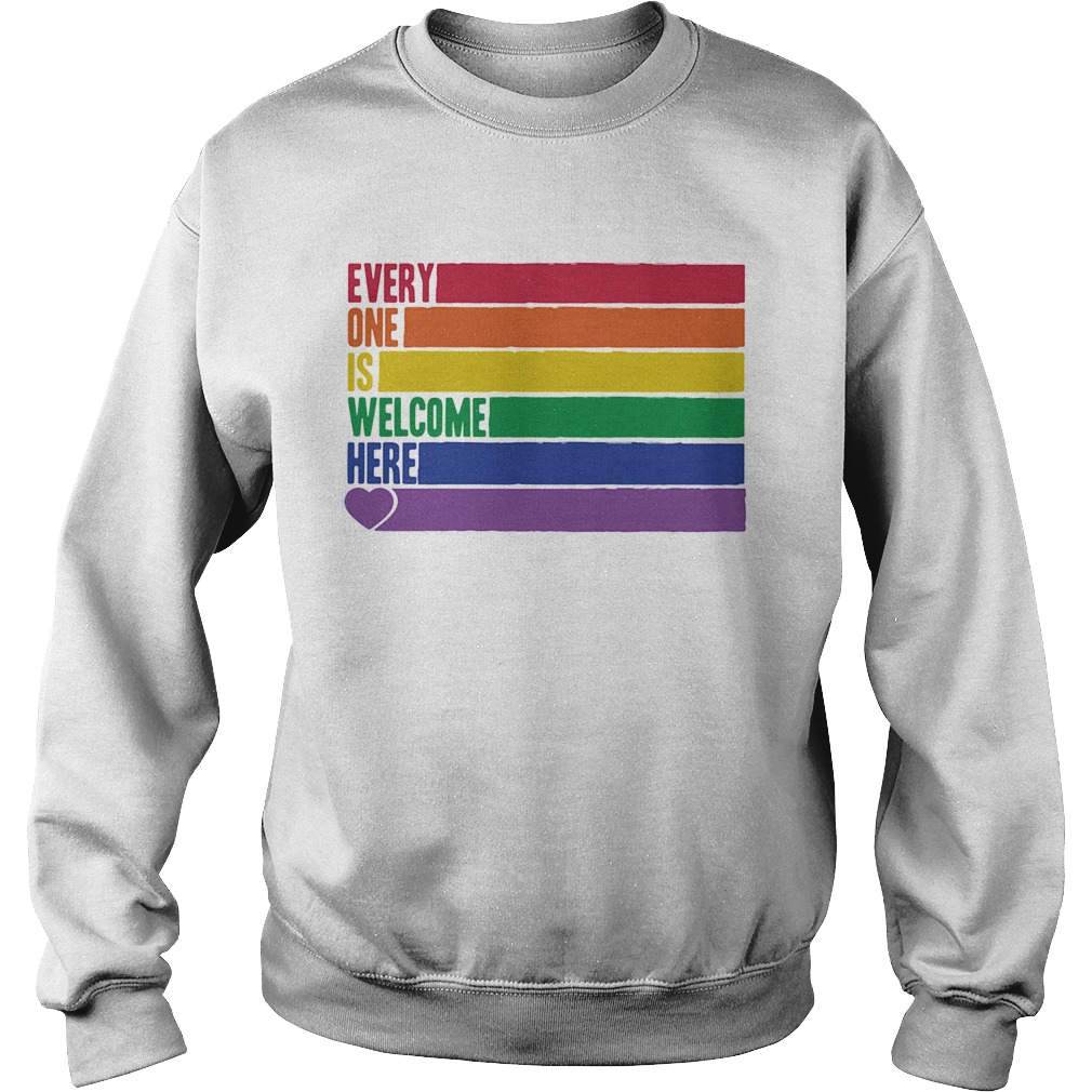 Lgbt rainbow everyone is welcome here heart Sweatshirt