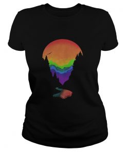 Lgbt rainbow moon mountains  Classic Ladies