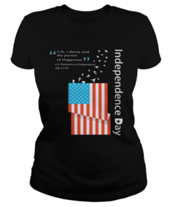 Life Liberty And The Pursuit Of Happiness Bird American Flag Independence Day  Classic Ladies