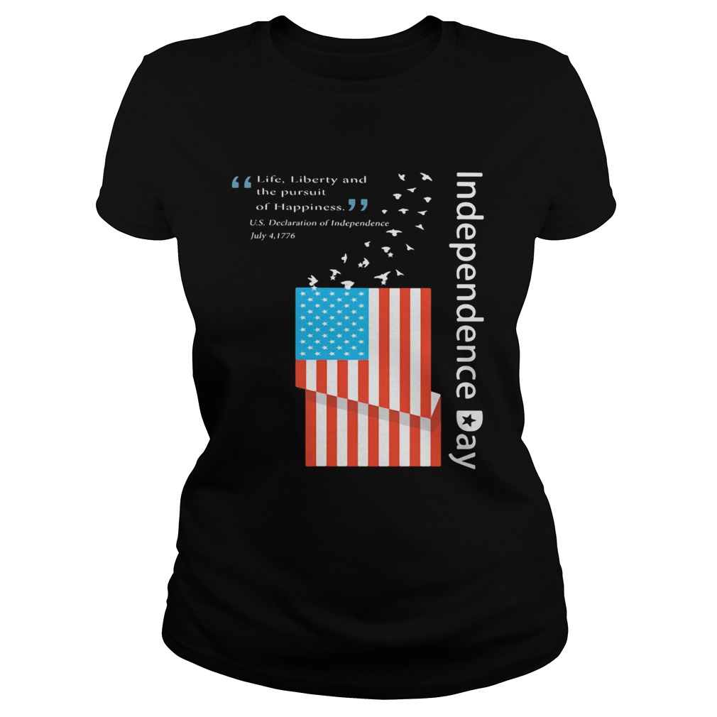Life Liberty And The Pursuit Of Happiness Bird American Flag Independence Day Classic Ladies
