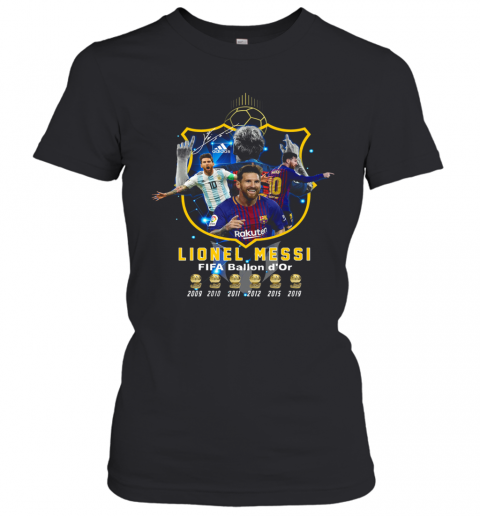 Lionel Messi FIFA Ballon D'Or Six Cup T-Shirt Classic Women's T-shirt