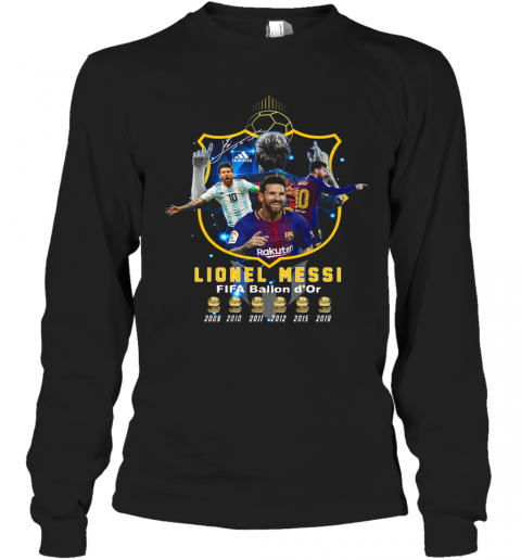 Lionel Messi FIFA Ballon D'Or Six Cup T-Shirt Long Sleeved T-shirt 
