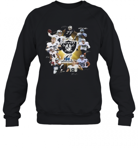 Los Angeles Raiders Football Team Signatures T-Shirt Unisex Sweatshirt