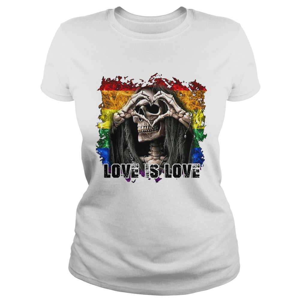 Love Is Love Skull LGBT Classic Ladies