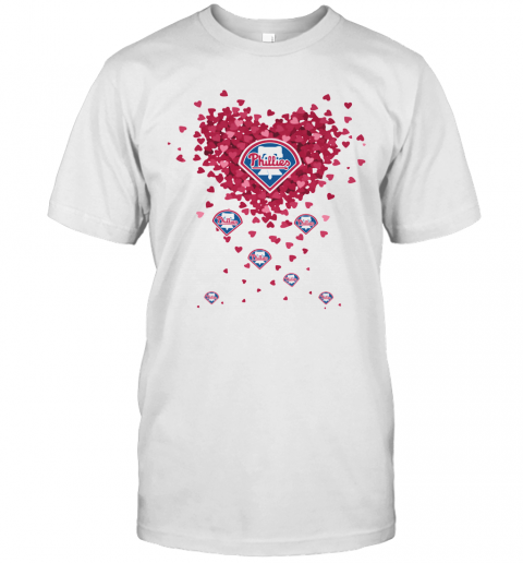 Love Philadelphia Phillies Baseball Heart Diamond T-Shirt
