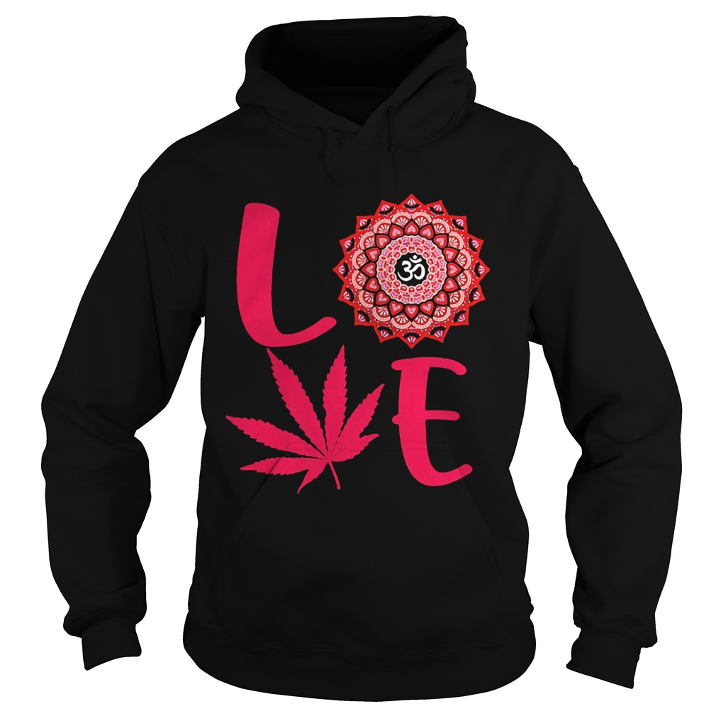 Love Weed Leaf Round Flower Red Hoodie