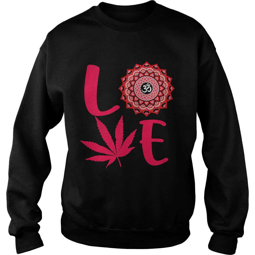 Love Weed Leaf Round Flower Red Sweatshirt