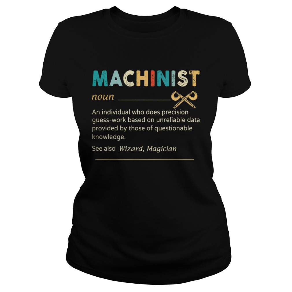 Machinist Noun An Individual Who Does Precision Guess Work Based On Unreliable Data Provided By Tho Classic Ladies