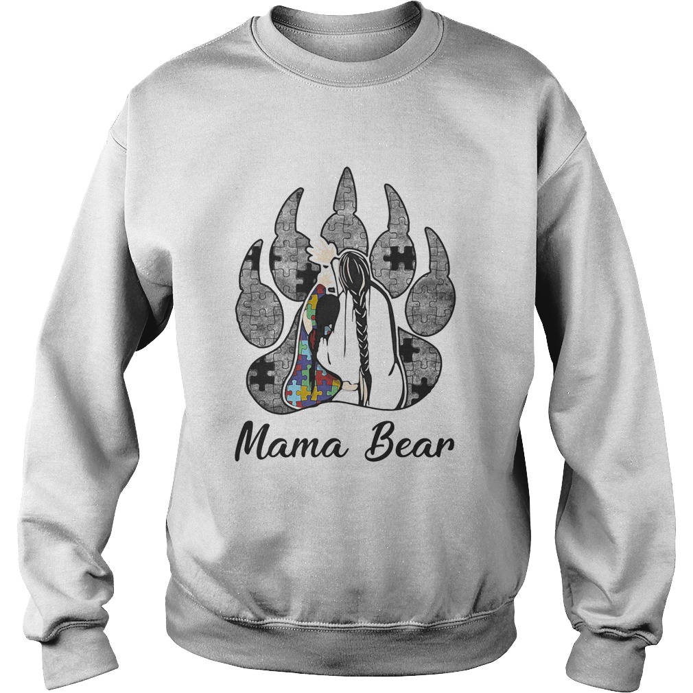 Mama paw bear autism awareness Sweatshirt