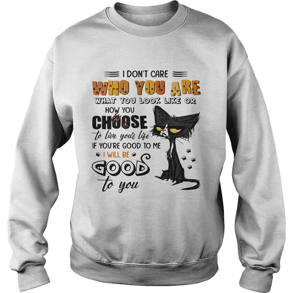 Meme cat i dont care who you are what you look like or how you choose Sweatshirt