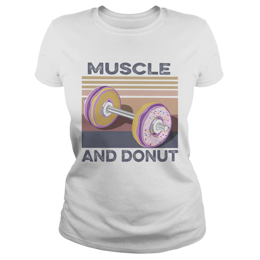Muscle And Donut Vintage Retro Classic Ladies