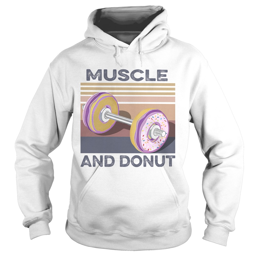 Muscle And Donut Vintage Retro Hoodie