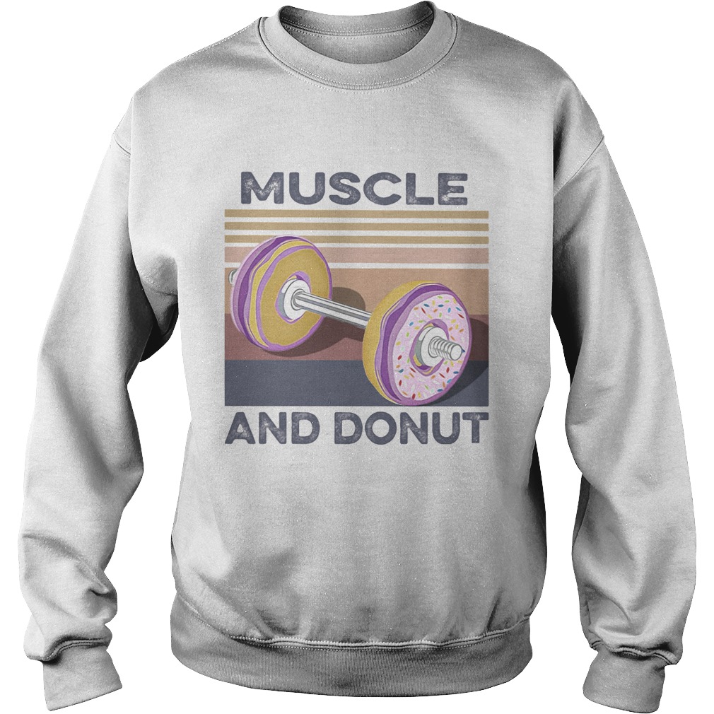 Muscle And Donut Vintage Retro Sweatshirt