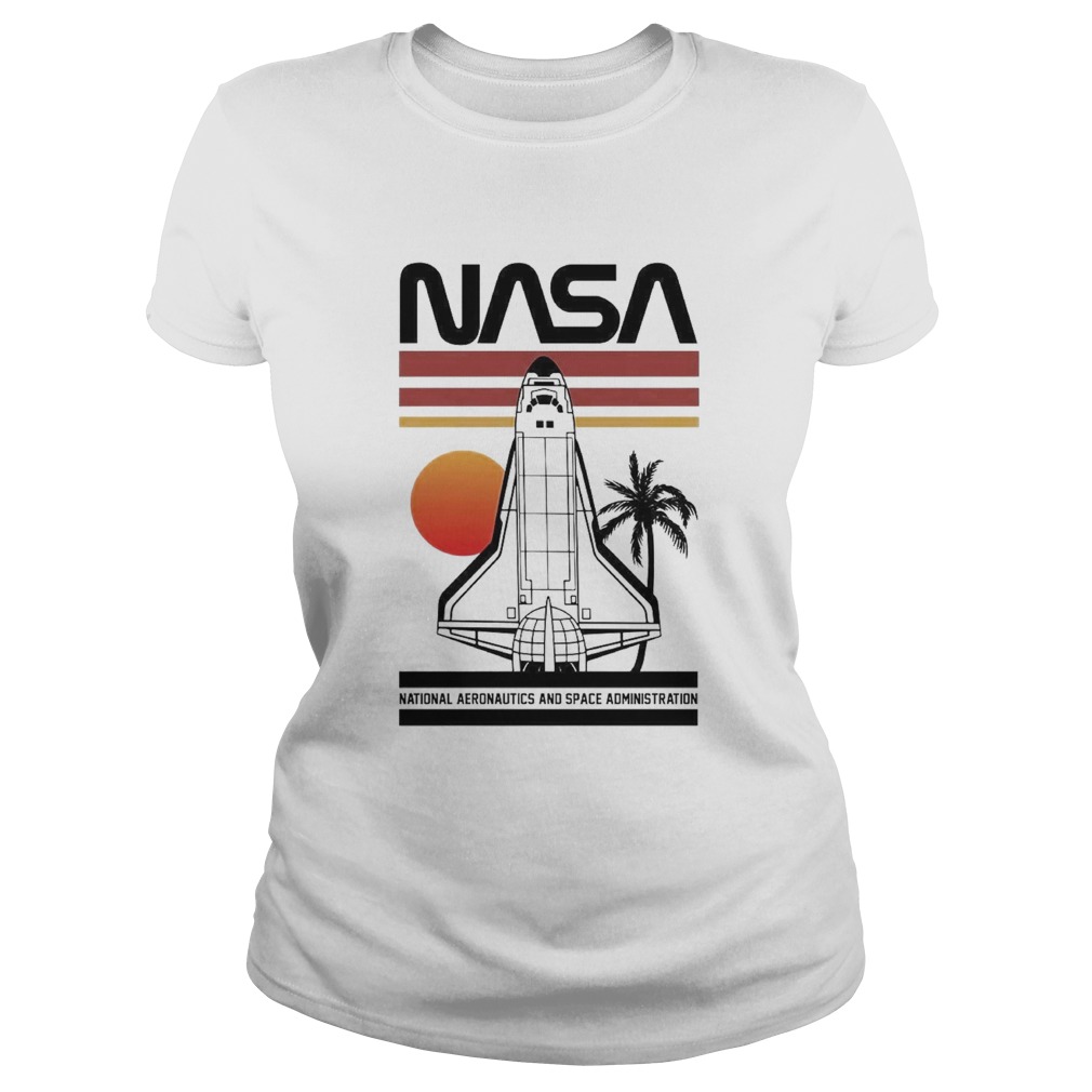 Nasa Rocket Tree Sunset Vintage Retro Classic Ladies