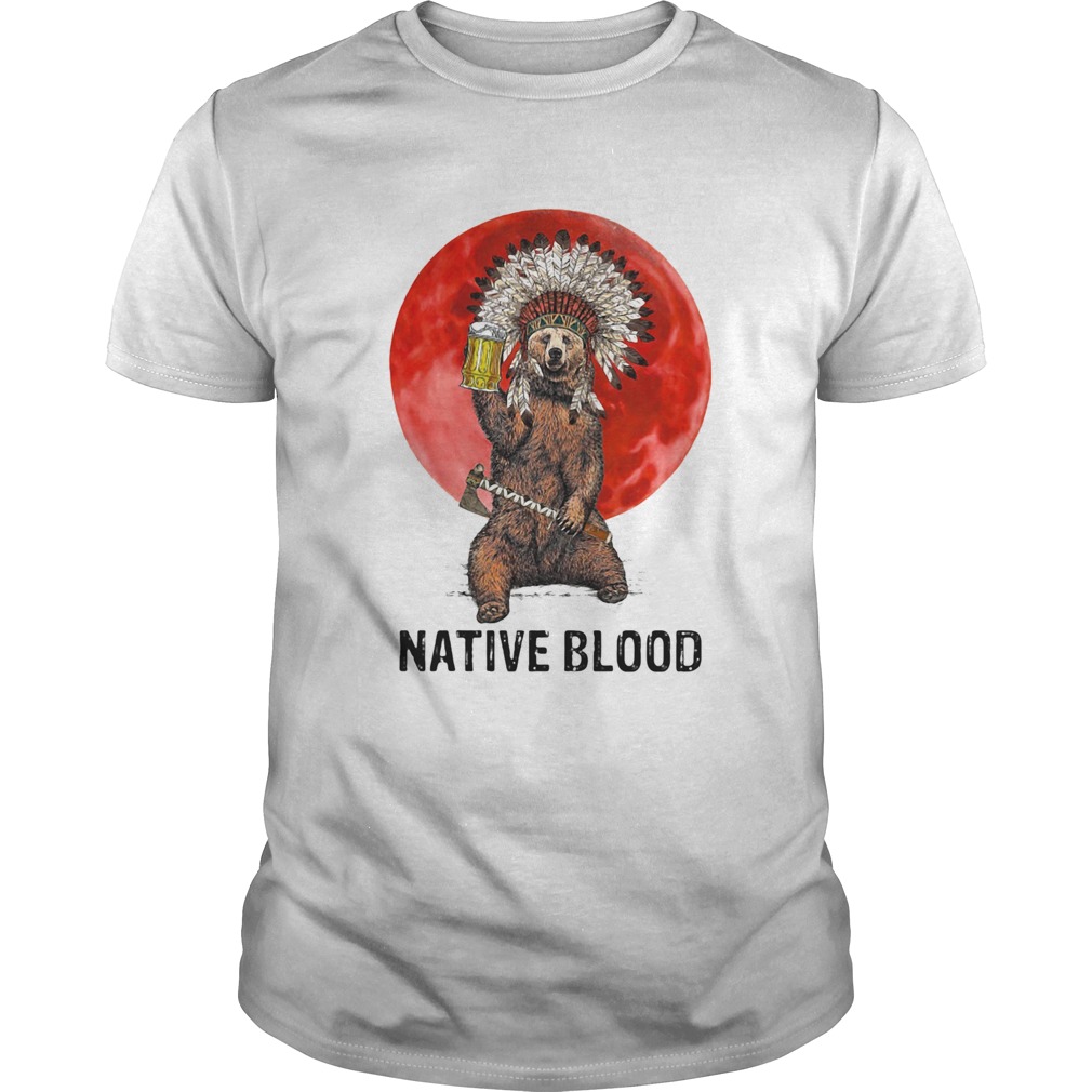 Native Blood Bear Beer Sunset shirt