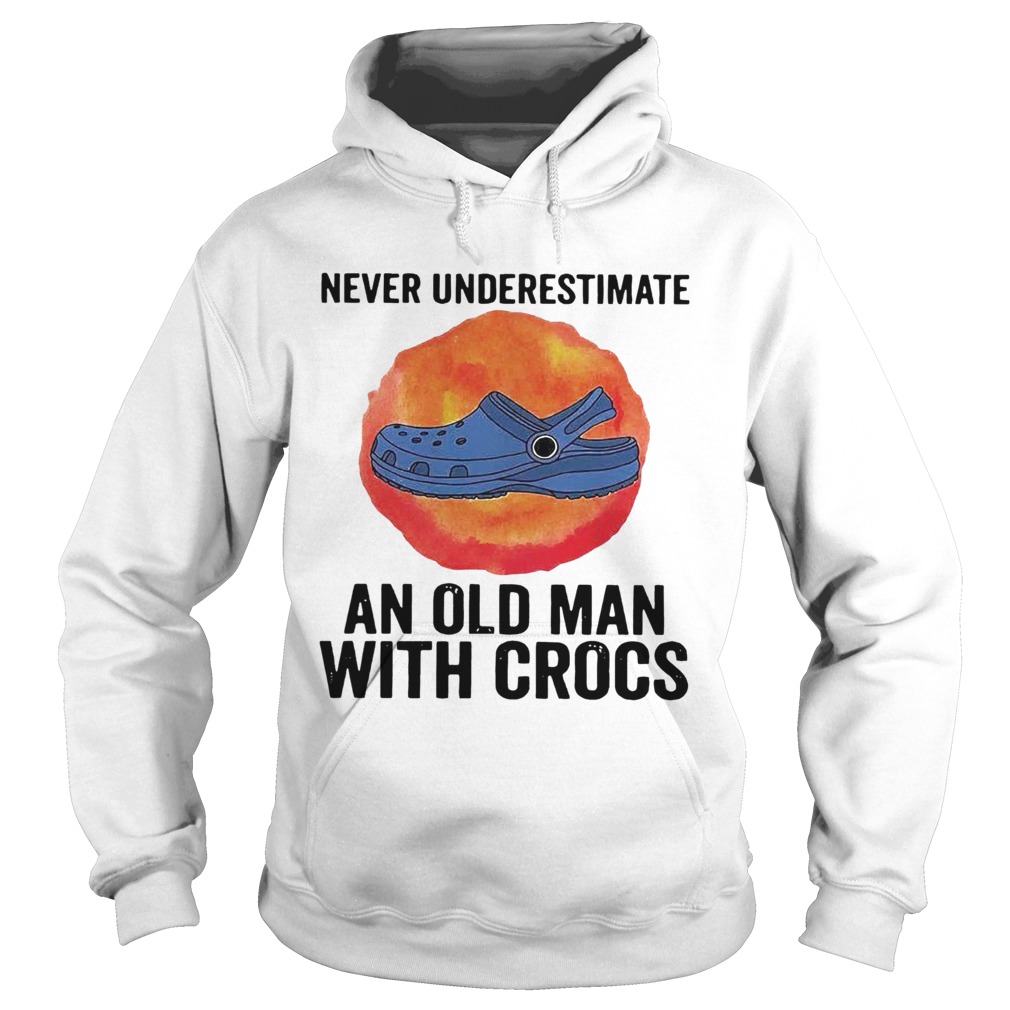 Never Underestimate An Old Man With Crocs Blood Moon Hoodie