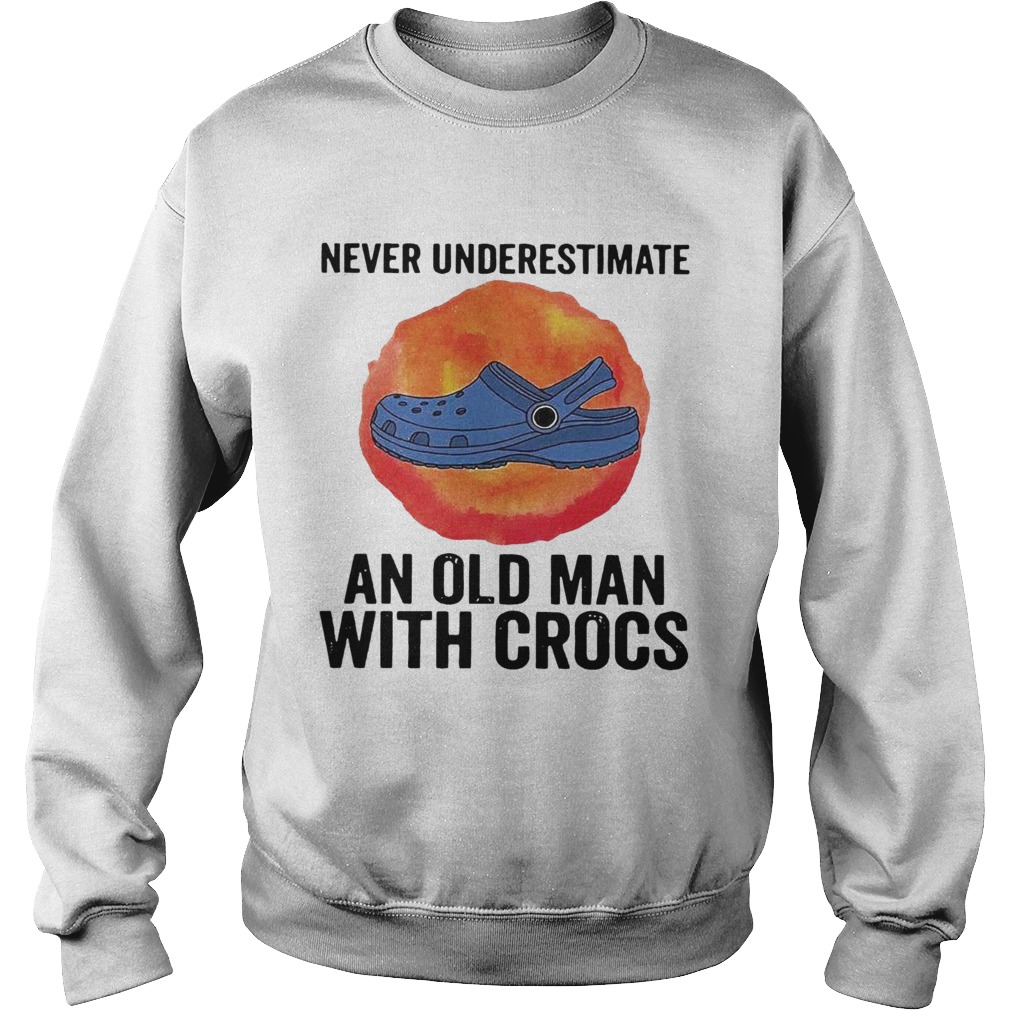 Never Underestimate An Old Man With Crocs Blood Moon Sweatshirt