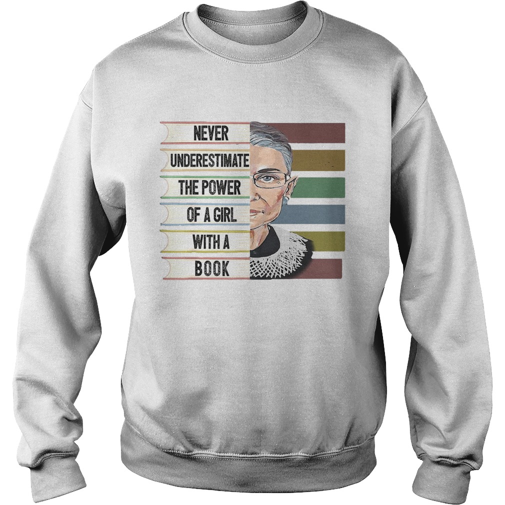 Never Underestimate The Power Of A Girl With A Book Sweatshirt
