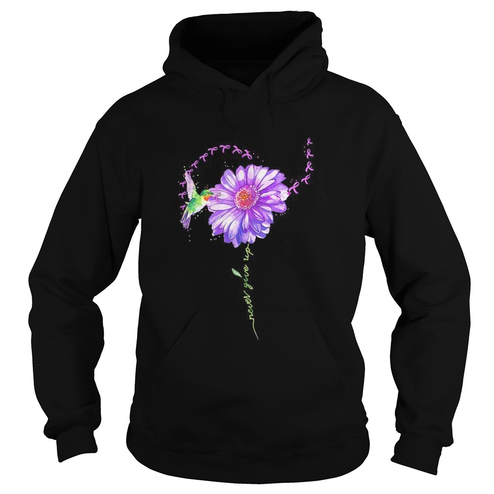 Never give up bird chrysanthemum fibromyalgia Hoodie