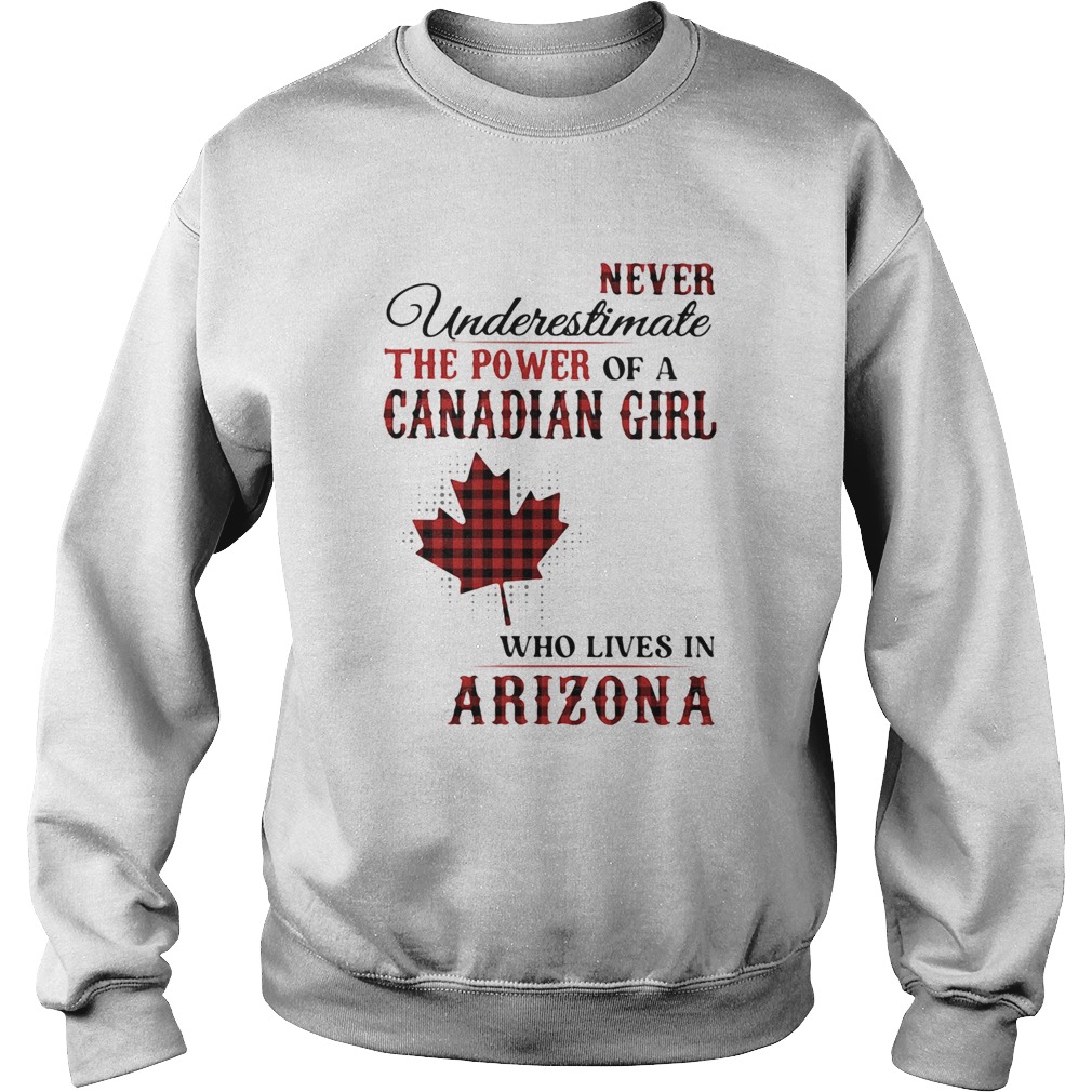 Never underestimate the power of a canadian girl who lives in arizona Sweatshirt