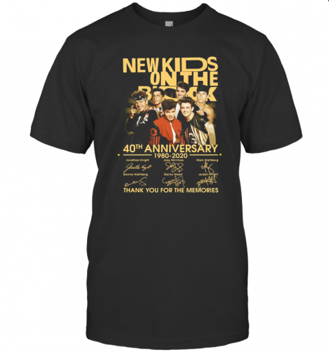 New Kids On The Rock 40Th Anniversary 19780 2020 Thank You For The Memories Signatures T-Shirt