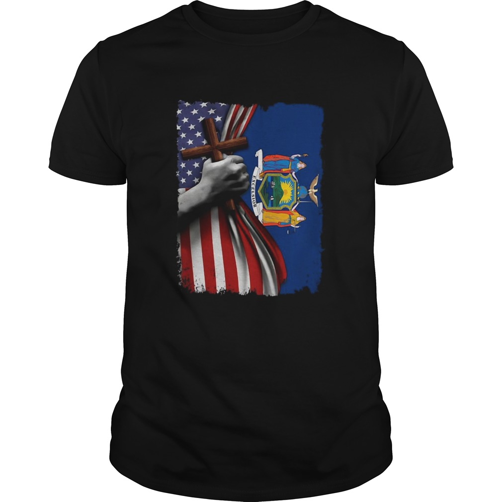 New york american flag cross happy independence day Unisex