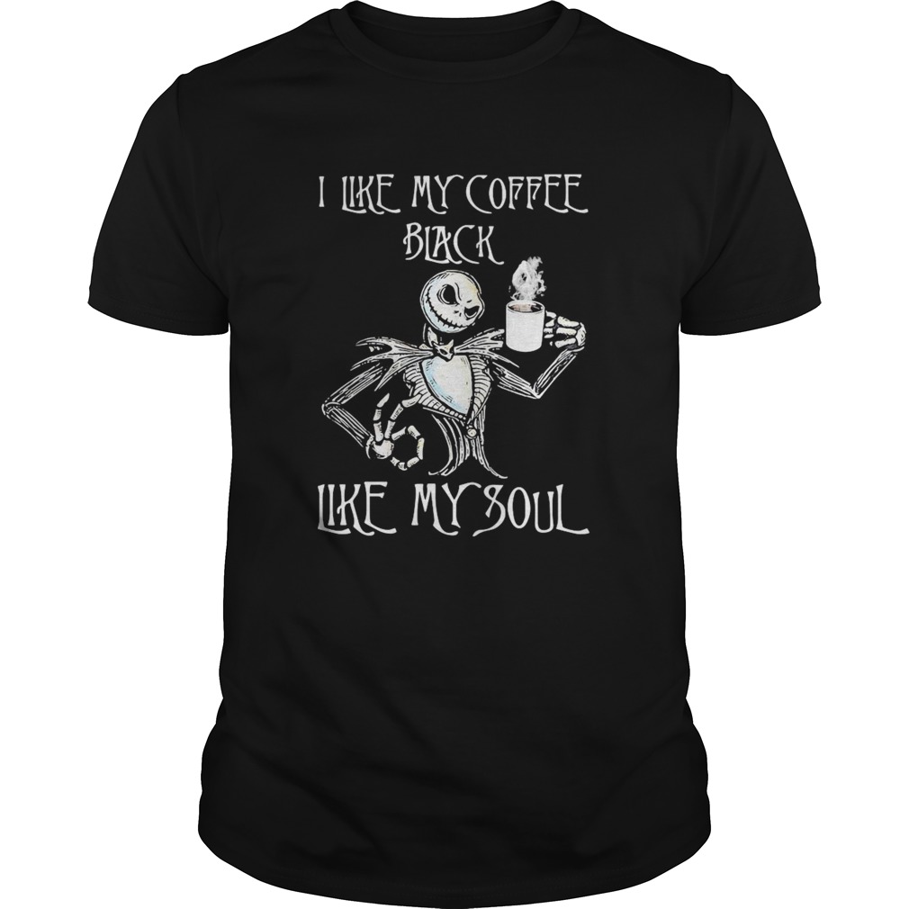 Nightmare jack skellington i like my coffee black like my soul shirt