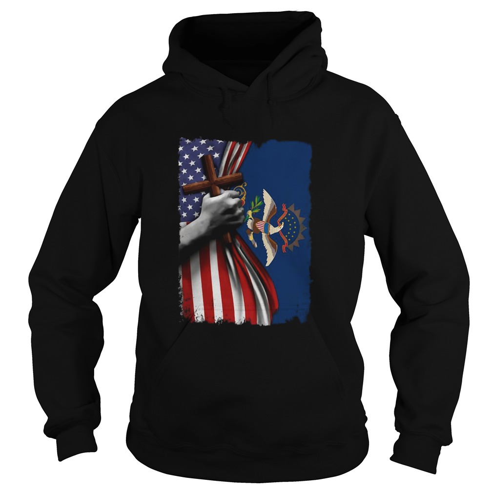 North dakota american flag cross happy independence day Hoodie