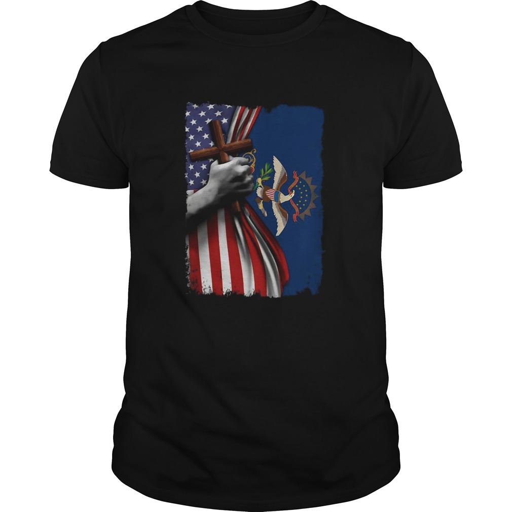 North dakota american flag cross happy independence day Unisex