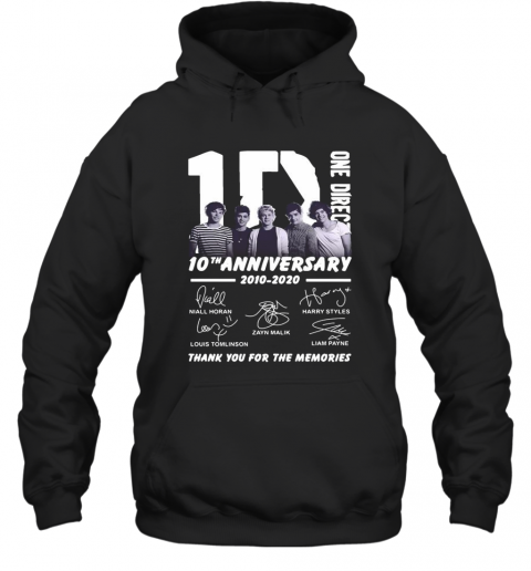 One Direction 10Th Anniversary 2010 2020 Thank You For The Memories Signatures T-Shirt Unisex Hoodie