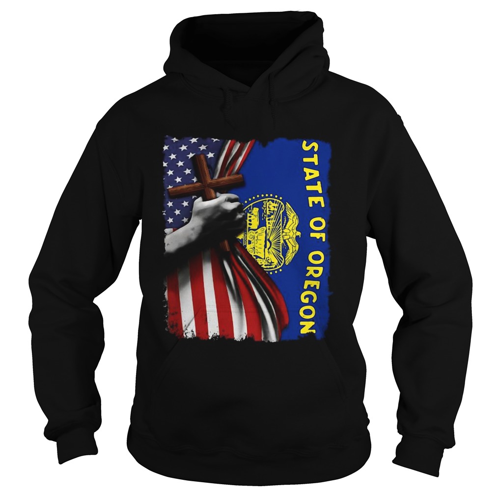 Oregon american flag cross happy independence day Hoodie