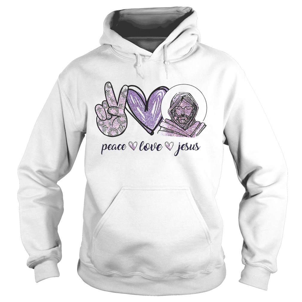 Peace love Jesus hand love violet Hoodie