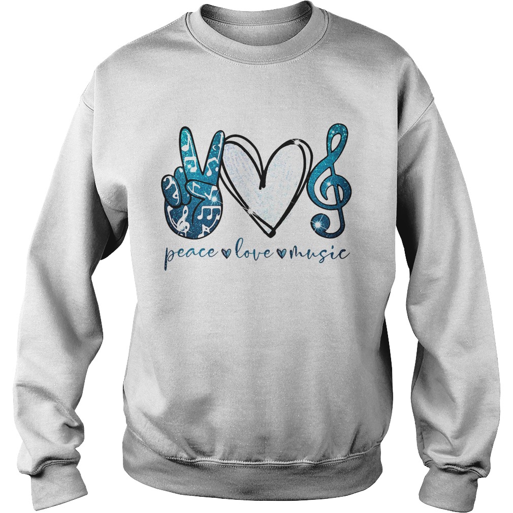 Peace love music hand love key sol blue Sweatshirt
