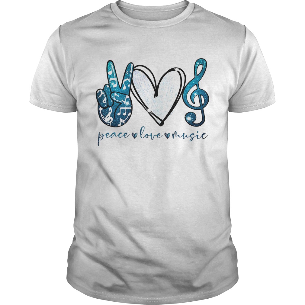 Peace love music hand love key sol blue Unisex
