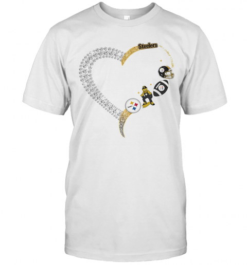 Pittsburgh Steelers Football Logo Heart T-Shirt