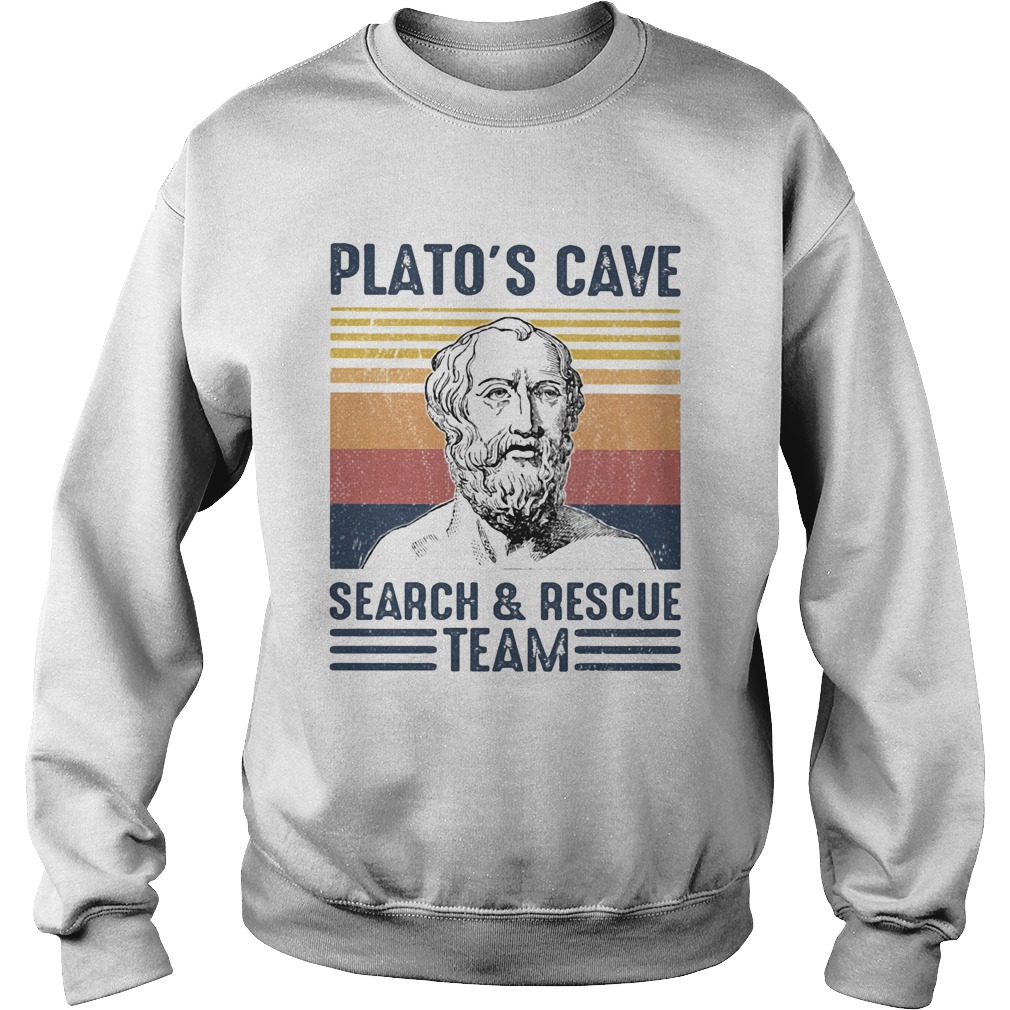 Platos cave search and resue team vintage retro Sweatshirt