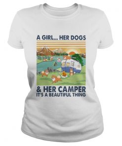 Pomeranian a woman her dog paw and her camper its a beautiful thing vintage retro  Classic Ladies