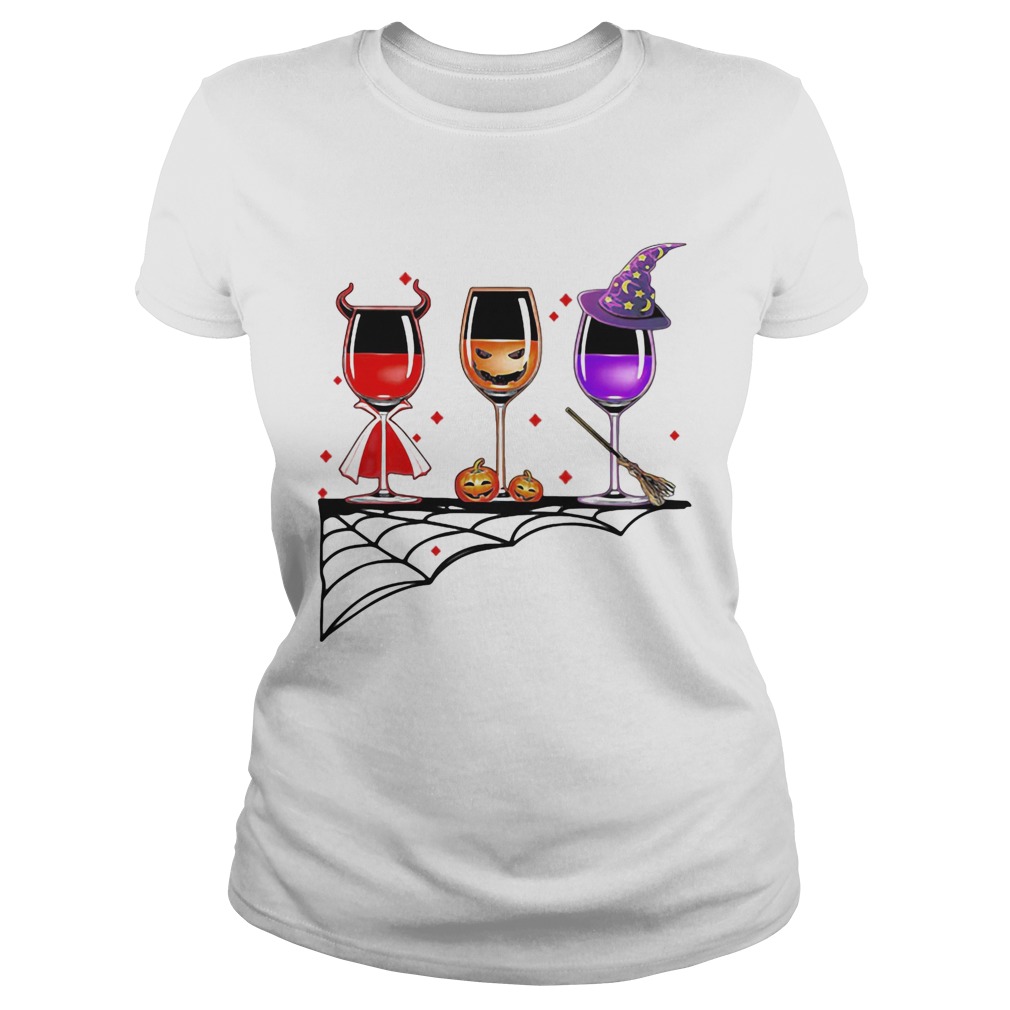 Premium Vintage Halloween Red Wine Glass Pumpkin Devil Witch Cute Classic Ladies