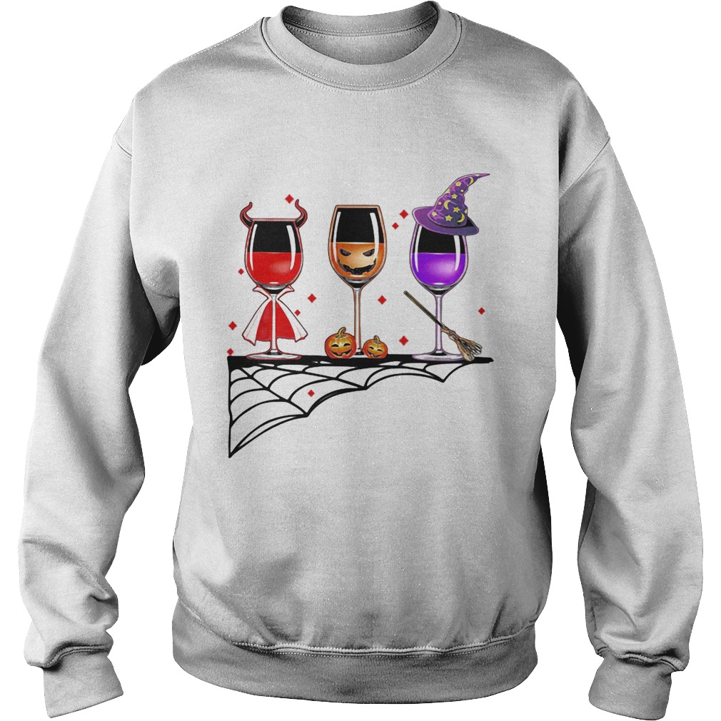 Premium Vintage Halloween Red Wine Glass Pumpkin Devil Witch Cute Sweatshirt
